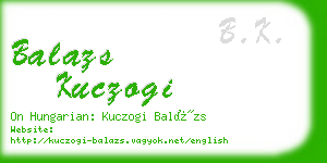 balazs kuczogi business card